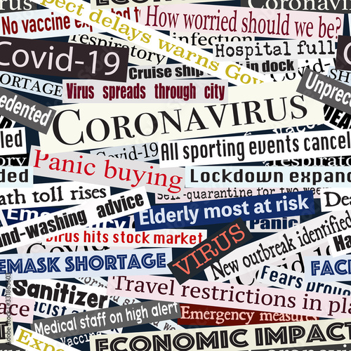 Coronavirus headlines seamless tile