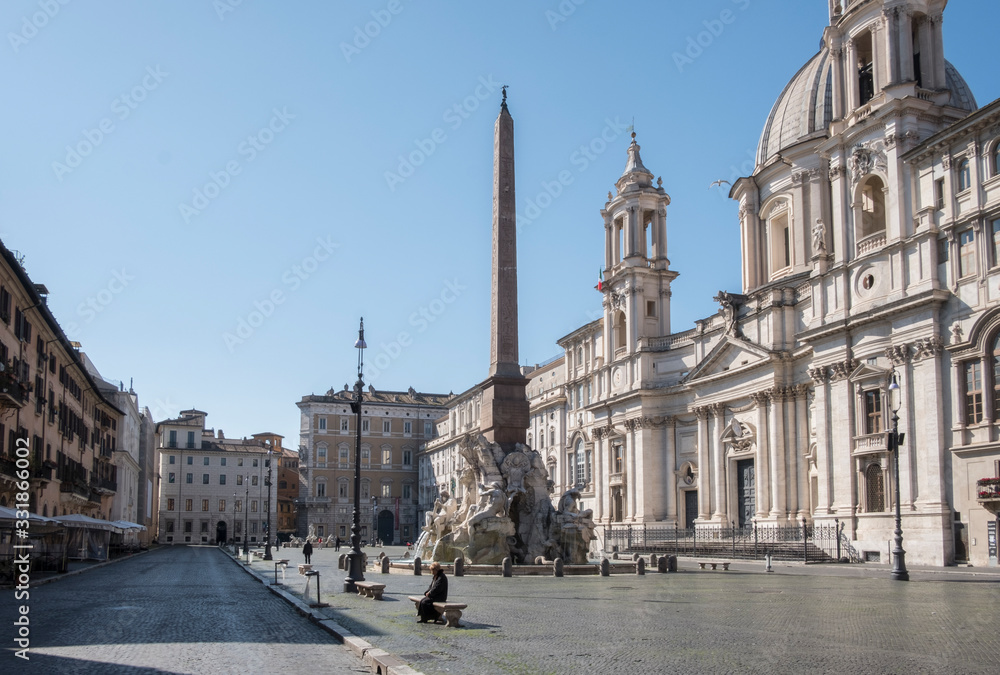 Navona square in Rome without people