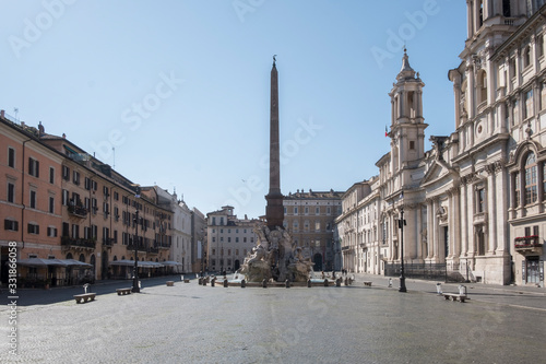 Fototapeta Navona square in Rome without people