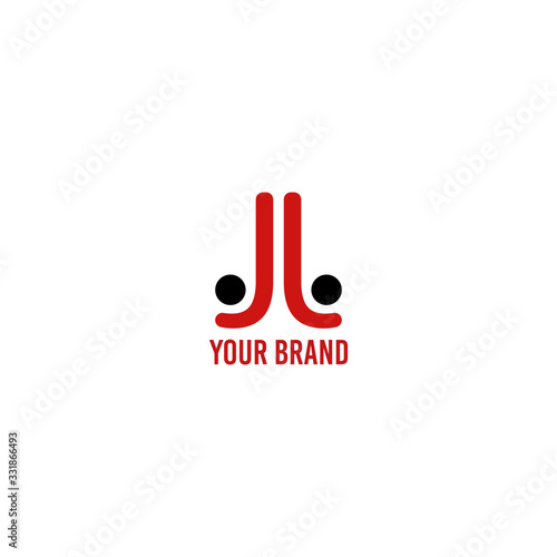 two people high-fives abstract logo concept