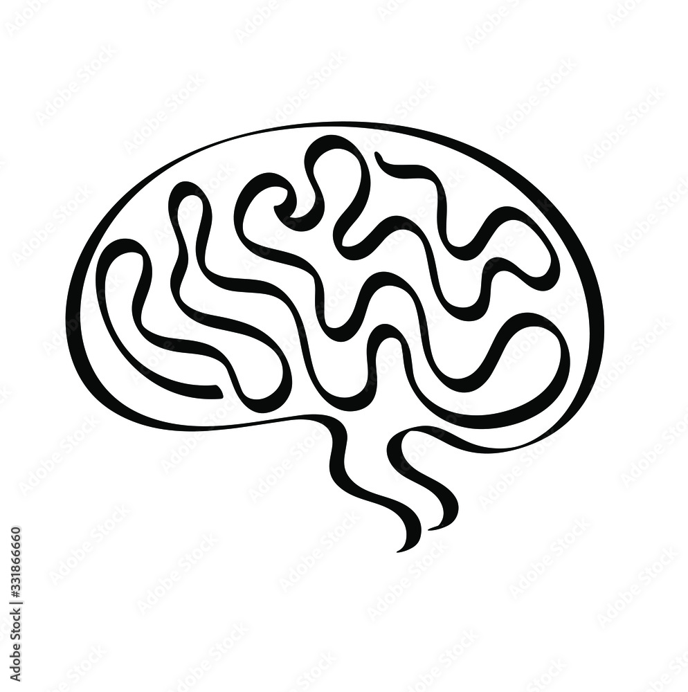 brain icon on white background brain icon on white background