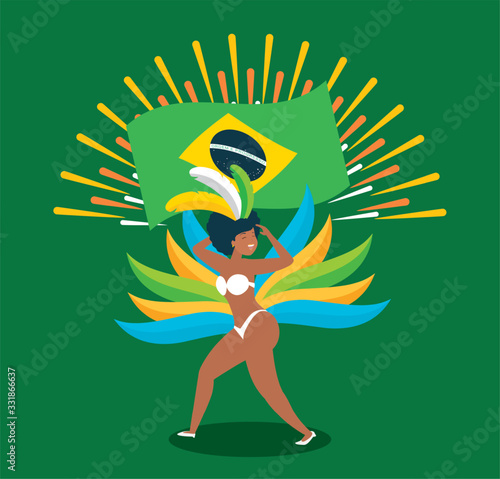 brazilian garota dancing carnival character