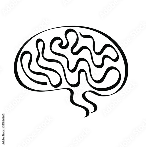  brain icon on white background