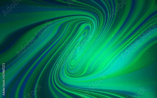 Light Green vector background with astronomical stars. Glitter abstract illustration with colorful cosmic stars. Best design for your ad, poster, banner.