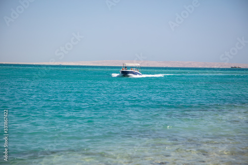 Motor Boat near yhe shore in Egypt