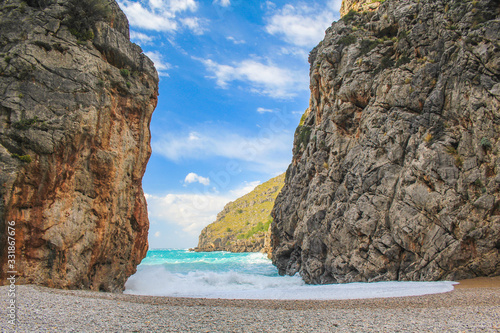 Foto Torrent de Pareis on the west coast in Mallorca, Spain