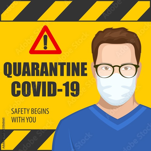 Coronavirus quarantine poster. Stop 2019-nCoV virus. Vector illustration.