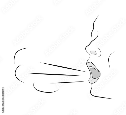 man sneezes. Coronavirus and disease protection concept. vector illustration.