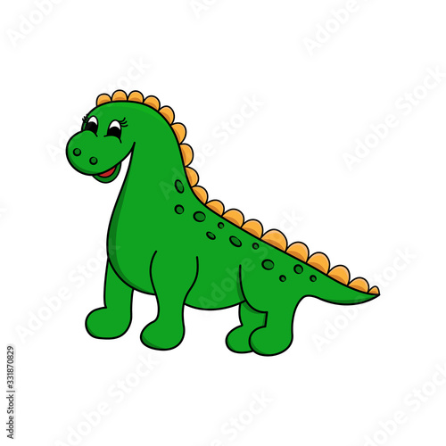 Dinosaur. Doodle icon. Drawing by hand. Vector illustration.