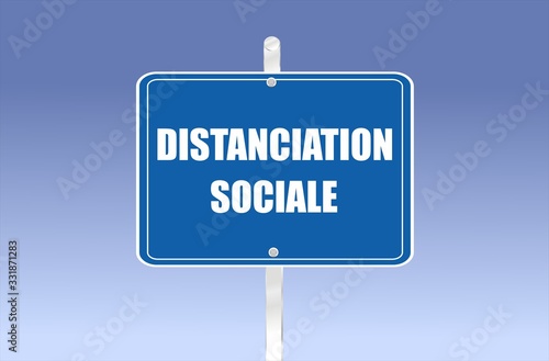 panneau distanciation sociale