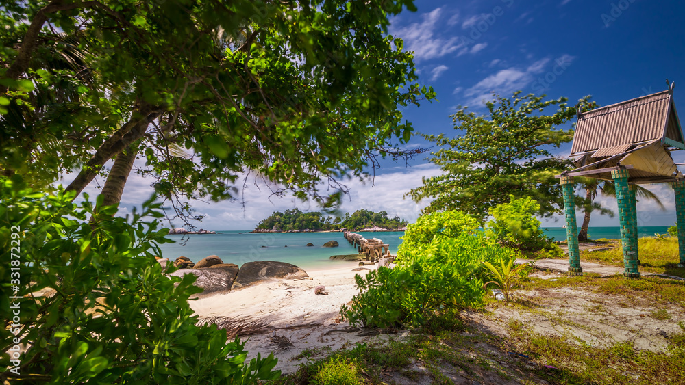 Panorama beach and rock Formation Photos at Berhala island kepulauan Riau