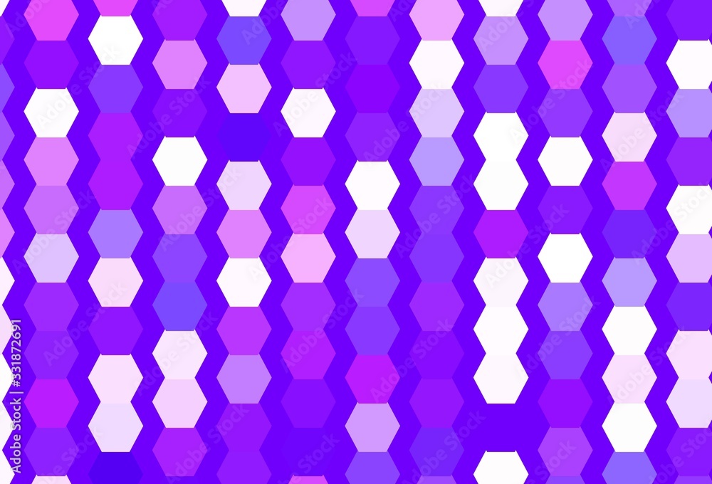 Light Pink vector template in hexagonal style.