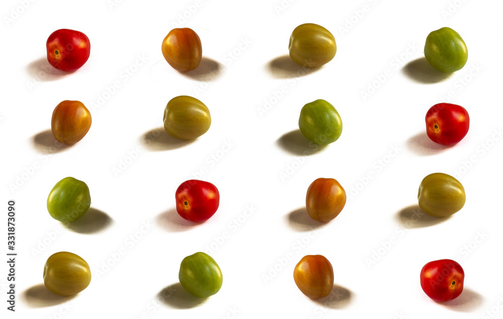 ripe cherry tomatos on a white background ripe cherry tomatos on a white background