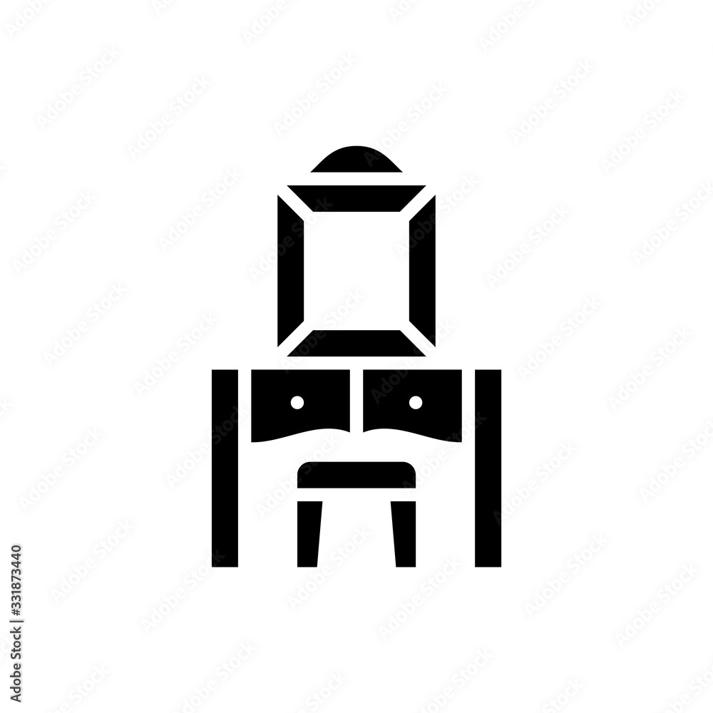 Dressing Table vector icon Glyph Illustration Dressing Table vector icon Glyph Illustration