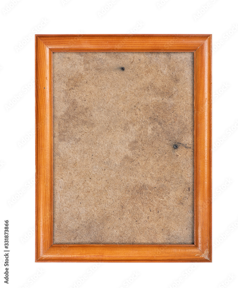 Fototapeta premium old wooden photo frame isolated on white
