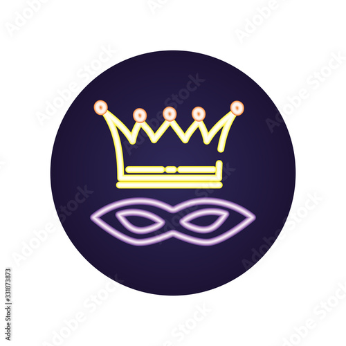 mardi gras celebration mask with crown