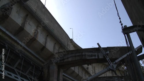 tainter gate from river hydroelectric dam photo