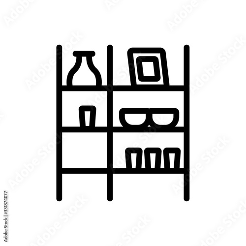 items shelf icon vector. items shelf sign. isolated contour symbol illustration