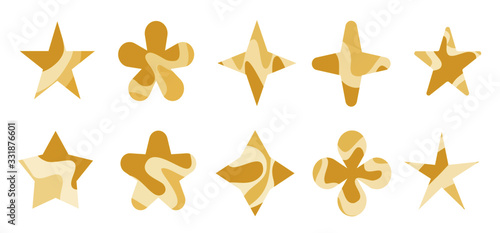 set of stars isolated on white background