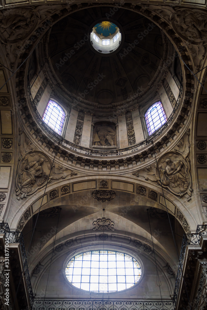 Beautiful ceiling of the Saint Paul Church - Paris, France