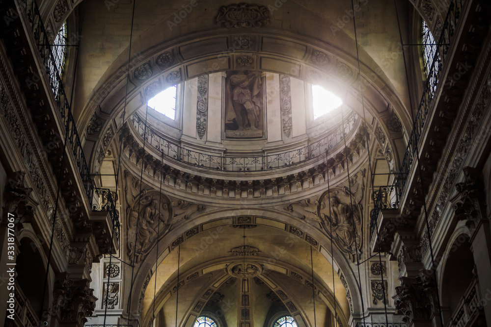 Majestic huge architecture of the Saint Paul church - Paris, France