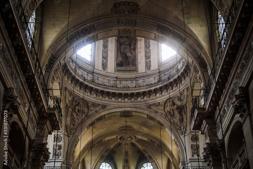 Huge architecture of the Saint Paul church - Paris, France
