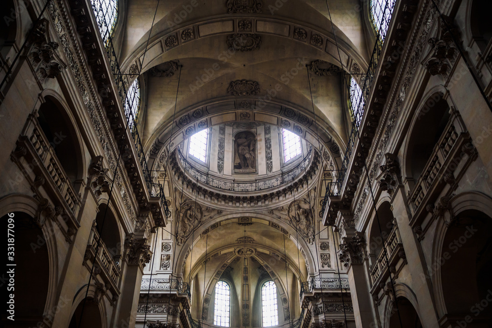 Huge nave of the Saint Paul church - Paris, France