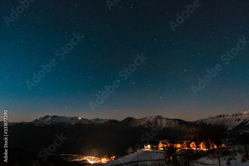 Winter evening in the Julian Alps