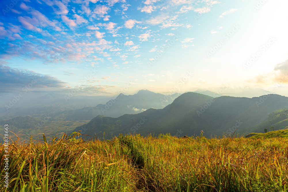 Fototapeta premium Mountain valley during sunrise. Natural summer landscape,Mountain, Landscape - Scenery, Nature, Scenics - Nature