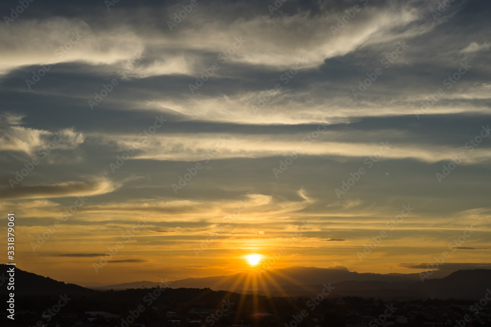 sunset in the mountains