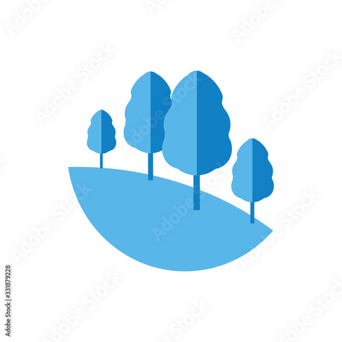 nature landscape background  cuted flat design  vector illustration