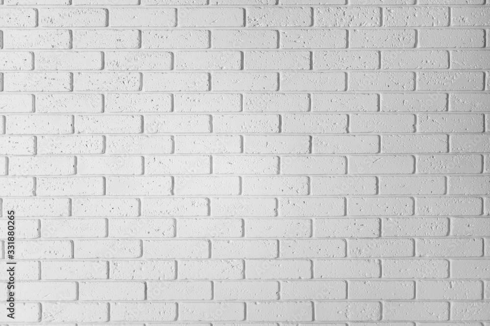 Fototapeta White brick wall background. Horizontal white textured wallpaper