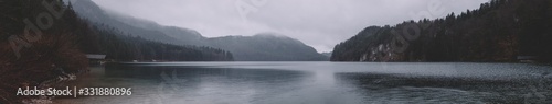 panorama on mountain lake