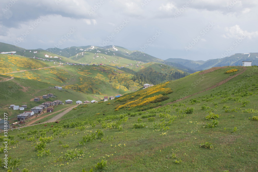 Landscape in Gomis Mta village with the Georgian Mountains. Travel to Georgia Landscape in Gomis Mta village with the Georgian Mountains. Travel to Georgia