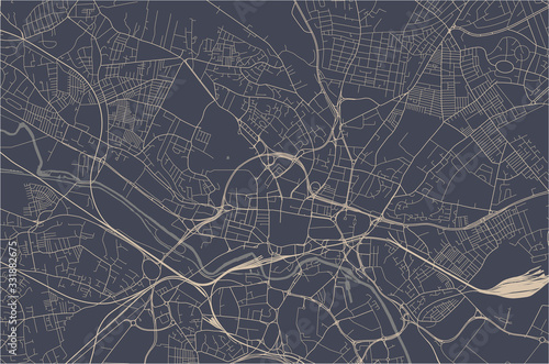 map of the city of Leeds, West Yorkshire, Yorkshire and the Humber , England, UK