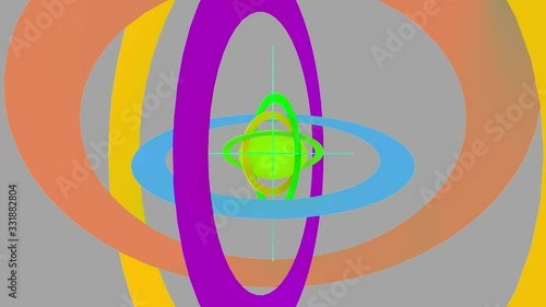 Loop able Rotating modern creativity colorful circular paper wall design footage background.