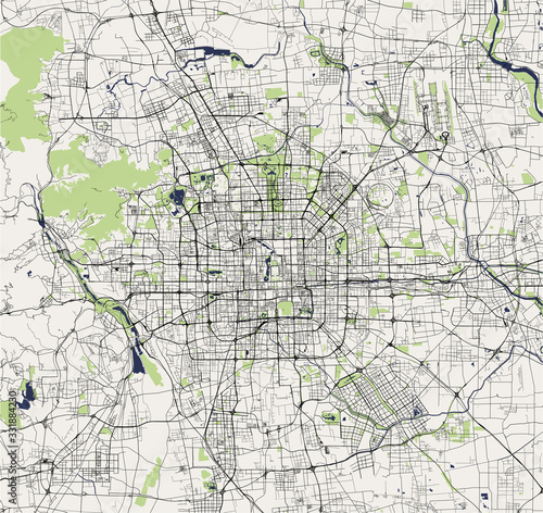 map of the city of Beijing, China