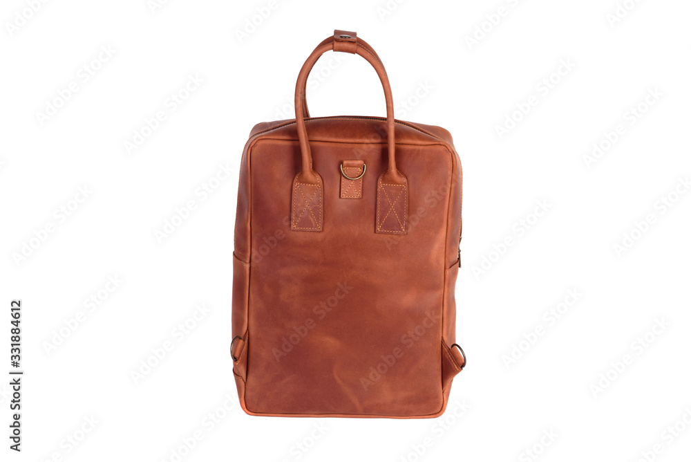 Natural fashion leather handbag isolated on white background Natural fashion leather handbag isolated on white background