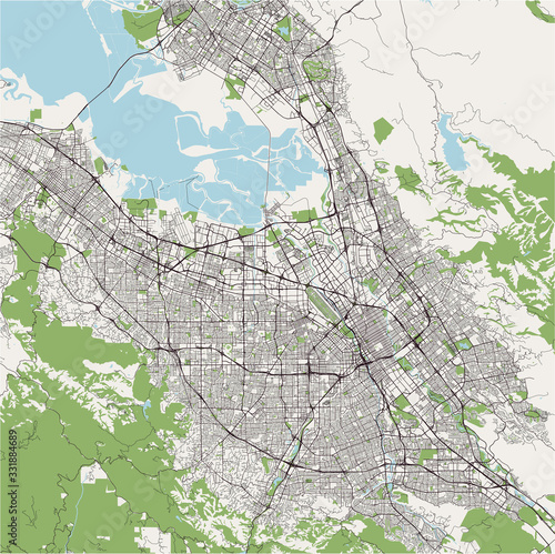 map of the city of San Jose, California, USA photo