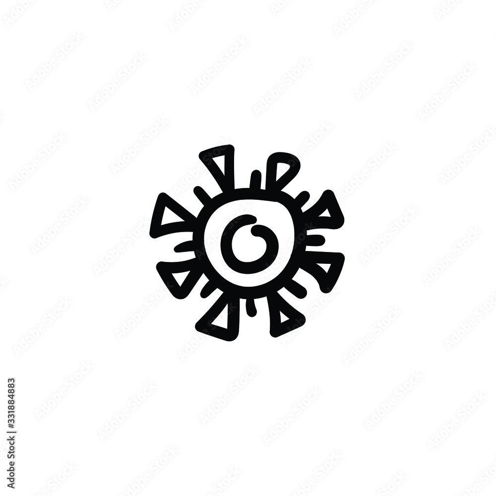 Hand drawn virus. Simple vector icon Hand drawn virus. Simple vector icon