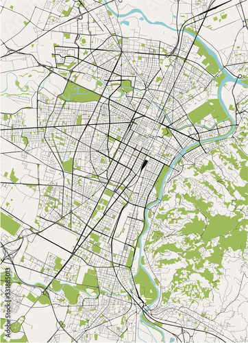 map of the city of Torino  Turin  Italy