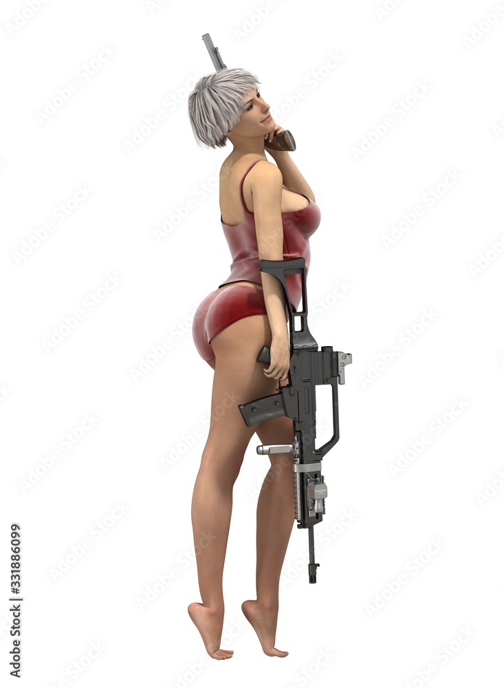 warrior woman character, 3D rendering, illustration warrior woman character, 3D rendering, illustration