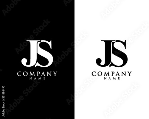 JS, SJ initial company name logo template vector