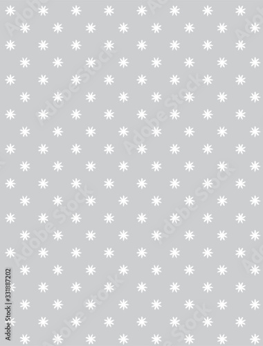 Cute Han Drawn Geometric Vector Pattern. White Abstract Stars Isolated on a Light Gray Background. Funny Infantile Style Vector Print ideal for Fabric, Textile, Wrapping Paper.
