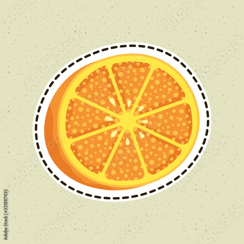 fresh orange citrus fruit icon