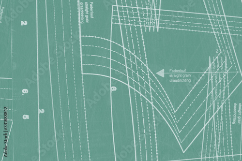 Obraz na plátně Clean vintage fabric blueprint background