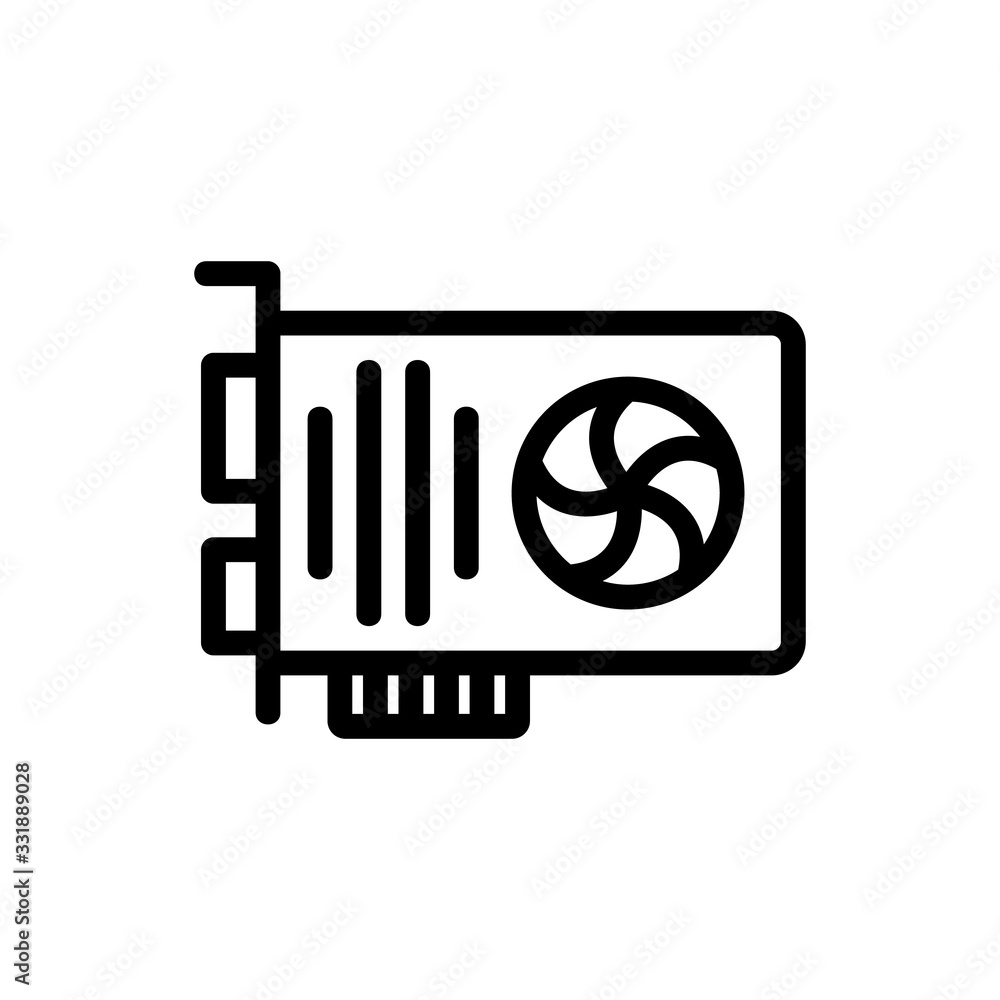 a powerful graphics card icon vector. a powerful graphics card sign. isolated contour symbol illustration a powerful graphics card icon vector. a powerful graphics card sign. isolated contour symbol illustration
