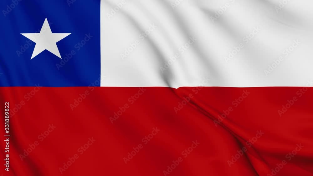 Chile flag is waving 3D animation. Chile flag waving in the wind. National flag of Chile. flag