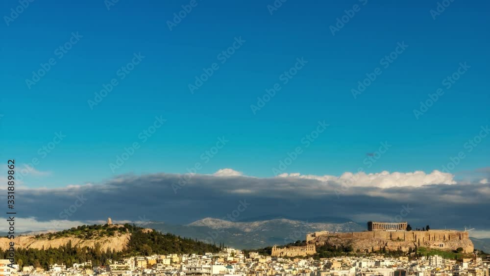 Panorama of Athens by morning light - 4k time lapse total view Panorama of Athens by morning light - 4k time lapse total view