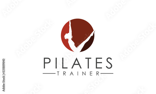 Sitting Pilates Woman Silhouette logo